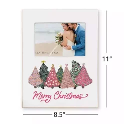 Merry Christmas Pink Trees Picture Frame, 4x6 Christmas Decorations
