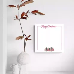 New Merry Christmas Pink Trees Dry Erase Board Christmas Art & Wall Decor