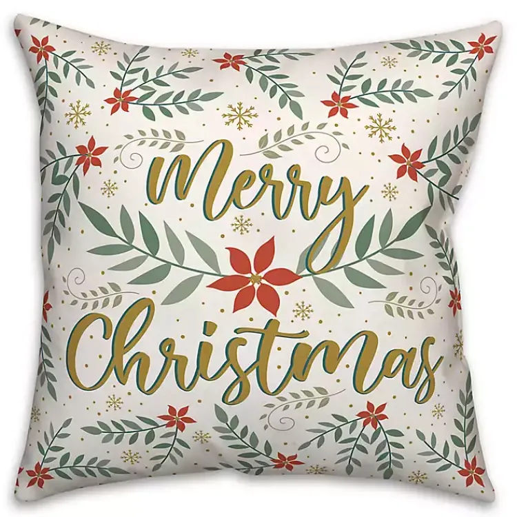 Best Merry Christmas Poinsettia Pillow Christmas Pillows