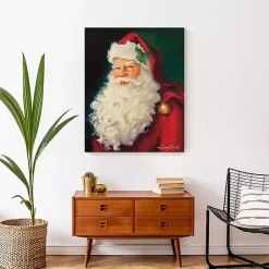 Hot Merry Christmas Santa Portrait Canvas Art Print Christmas Art & Wall Decor
