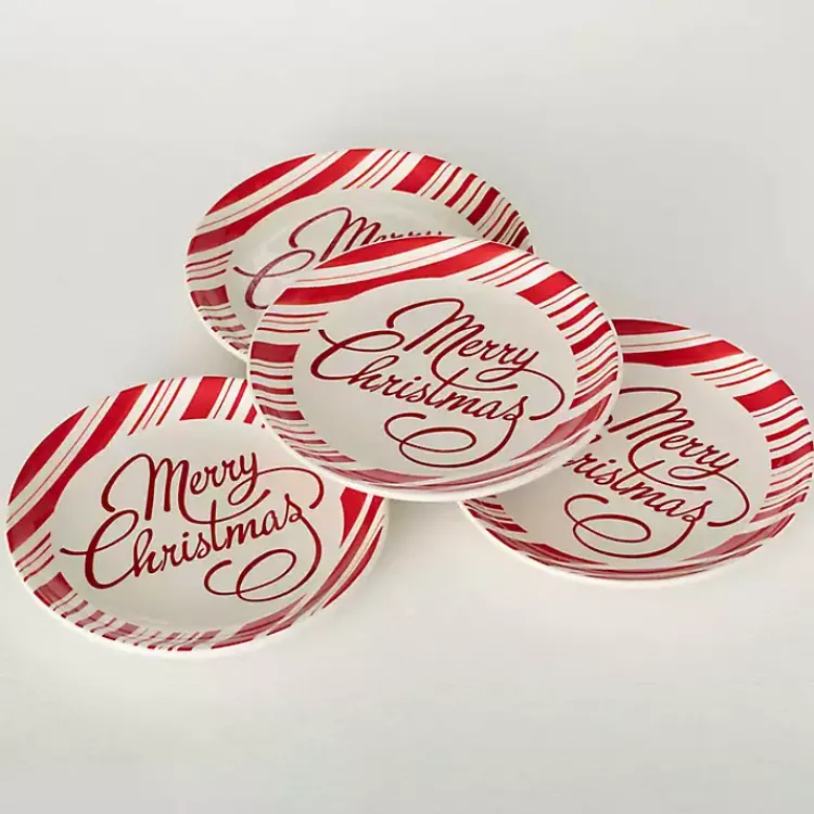 New Merry Christmas Script Snack Plates, Set of 2 Christmas Dining & Entertaining