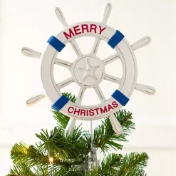 Hot Merry Christmas Ship Wheel Tree Topper Christmas Tree Decorations