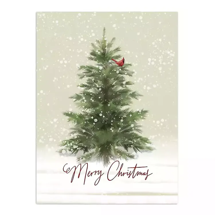 Best Merry Christmas Snowy Tree Canvas Art Print Christmas Art & Wall Decor