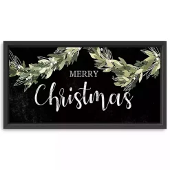 Clearance Merry Christmas Swag Framed Canvas Art Print Christmas Art & Wall Decor