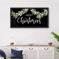 Clearance Merry Christmas Swag Framed Canvas Art Print Christmas Art & Wall Decor
