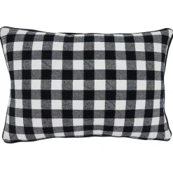 Discount Merry Gingham Felt Lumbar Pillow Christmas Pillows