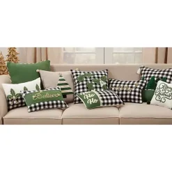 Discount Merry Gingham Felt Lumbar Pillow Christmas Pillows