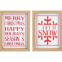 Sale Merry Let It Snow 2-pc. Christmas Wall Plaque Set Christmas Art & Wall Decor