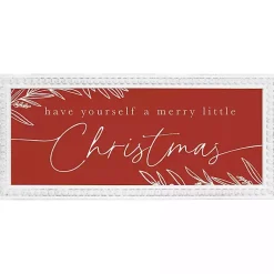 Online Merry Little Christmas Beaded Frame Wall Plaque Christmas Art & Wall Decor