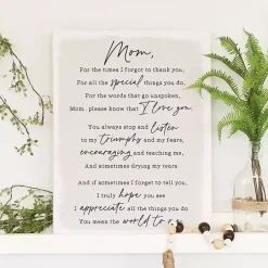 Kirklands Home Wall Quotes & Signs|Message to Mom Canvas Wall Plaque Gray