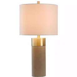 Kirklands Home Table Lamps|Metal and Concrete Cylindrical Table Lamp