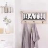 Kirklands Home Hooks|Metal and Wood Bath Sign with Hooks