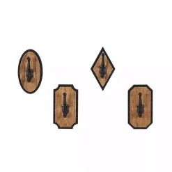 Kirklands Home Hooks|Metal and Wood Beaded Wall Hooks, Set of 4