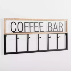 Kirklands Home Hooks|Metal and Wood Coffee Bar Wall Hooks