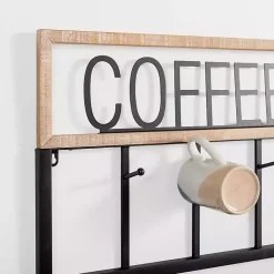 Kirklands Home Hooks|Metal and Wood Coffee Bar Wall Hooks