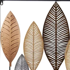 Kirklands Home Wall Plaques|Metal and Wood Leaf Stems Wall Plaque Multi