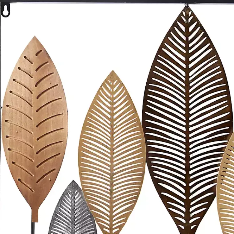 Kirklands Home Wall Plaques|Metal and Wood Leaf Stems Wall Plaque Multi