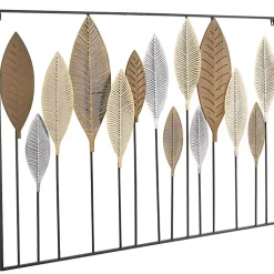 Kirklands Home Wall Plaques|Metal and Wood Leaf Stems Wall Plaque Multi