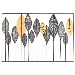 Kirklands Home Wall Plaques|Metal and Wood Leaf Stems Wall Plaque Multi