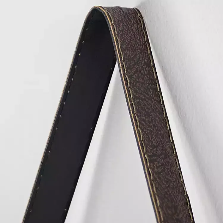 Kirklands Home Shelves|Metal Circle Wall Shelf with Leather Strap