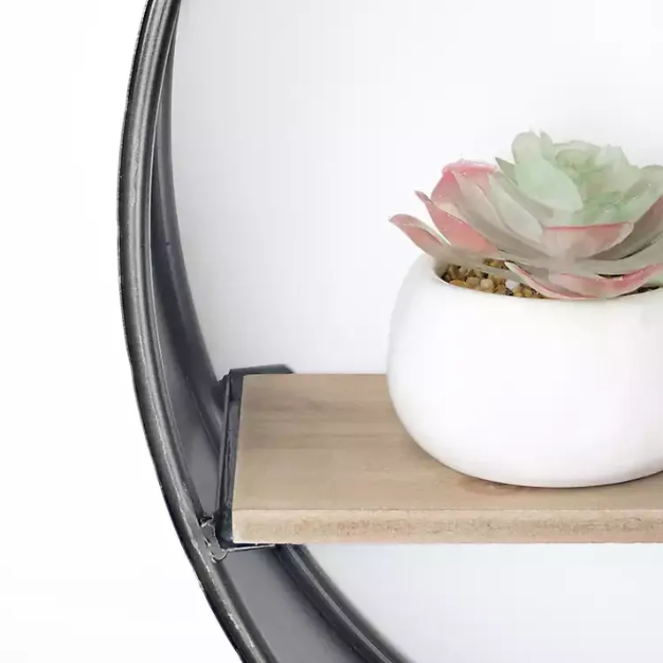Kirklands Home Shelves|Metal Circle Wall Shelf with Leather Strap