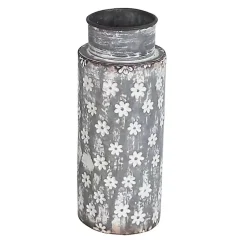Metal Floral Patterned Vase Vases