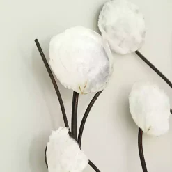 Kirklands Home Wall Plaques|Metal Peony Shell Wall Plaque