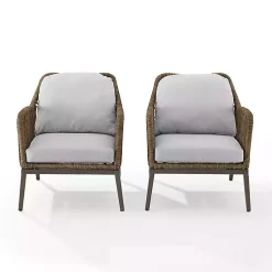 Kirklands Home Outdoor Seating|Metal Rope Outdoor Chairs with Cushions, Set of 2