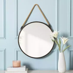 Kirklands Home Decorative Mirrors|Metal Rope Wall Mirror
