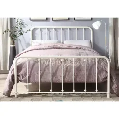 Kirklands Home Beds & Headboards|Metal Slat Full Platform Bed White