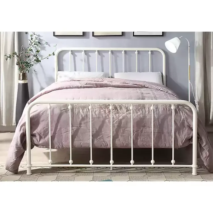 Kirklands Home Beds & Headboards|Metal Slat Full Platform Bed White