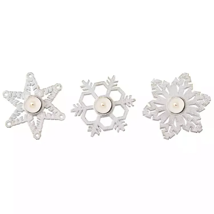 New Metal Snowflake Tealight Candle Holders, Set of 3 Christmas Decorations