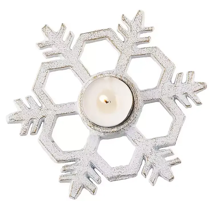 New Metal Snowflake Tealight Candle Holders, Set of 3 Christmas Decorations