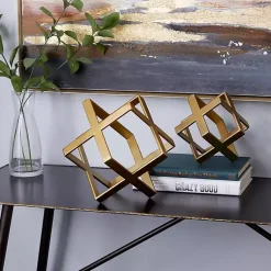 New Metallic Cube Sculptures, Set of 2 Statues & Figurines