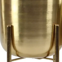 Kirklands Home Planters|Metallic Planters with Stands, Set of 2 Gold