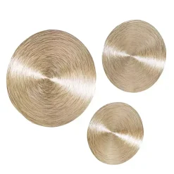 Kirklands Home Wall Plaques|Metallic Plates Wall Sculptures, Set of 3 Gold