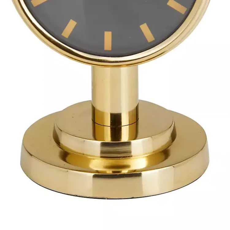 New Metallic Steel Beveled Base Tabletop Clock Decorative Accents
