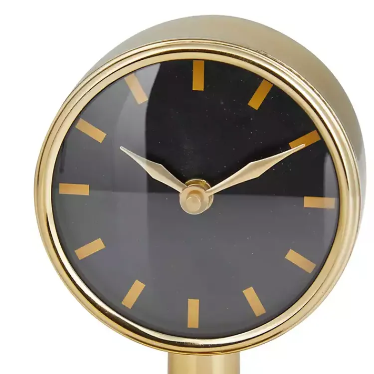 New Metallic Steel Beveled Base Tabletop Clock Decorative Accents