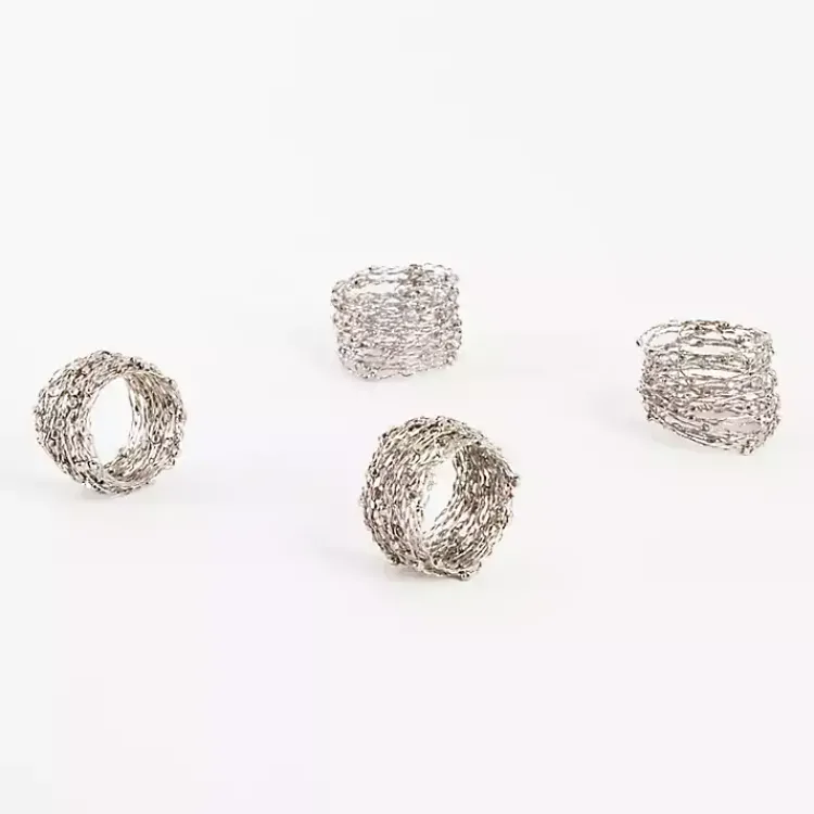 Kirklands Home Table Linens|Metallic Gold Wire Napkin Rings, Set of 4