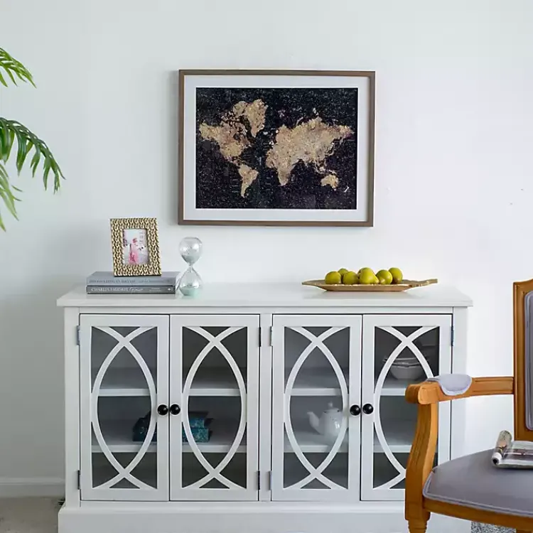 Kirklands Home Framed Art|Metallic Gold World Map Framed Art Print