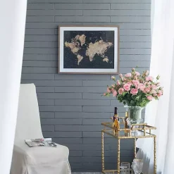 Kirklands Home Framed Art|Metallic Gold World Map Framed Art Print