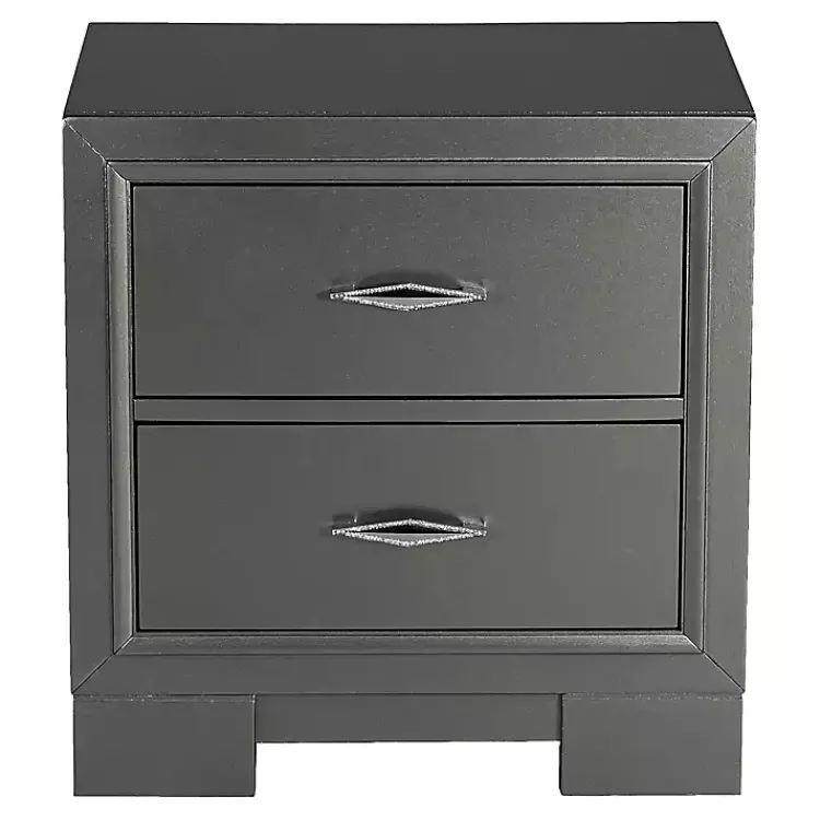 Kirklands Home Nightstands|Metallic Wood Jovan Nightstand Gray
