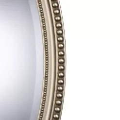 Kirklands Home Decorative Mirrors|Metallic Silver Beaded Edge Oval Mirror