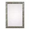 Kirklands Home Decorative Mirrors|Metallic Silver Flowering Leaf Beveled Wall Mirror