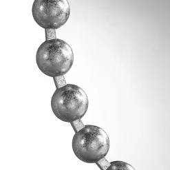 Kirklands Home Decorative Mirrors|Metallic Foiled Beaded Wall Mirror SIlver