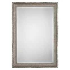 Kirklands Home Decorative Mirrors|Metallic Silver Textured Frame Wall Mirror