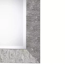 Kirklands Home Decorative Mirrors|Metallic Silver Textured Frame Wall Mirror
