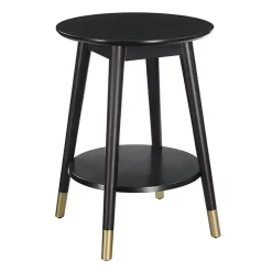 Kirklands Home Accent & End Tables|Mia Round Accent Table Black