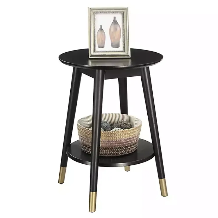 Kirklands Home Accent & End Tables|Mia Round Accent Table Black