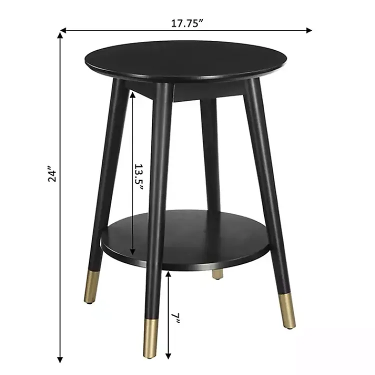 Kirklands Home Accent & End Tables|Mia Round Accent Table Black